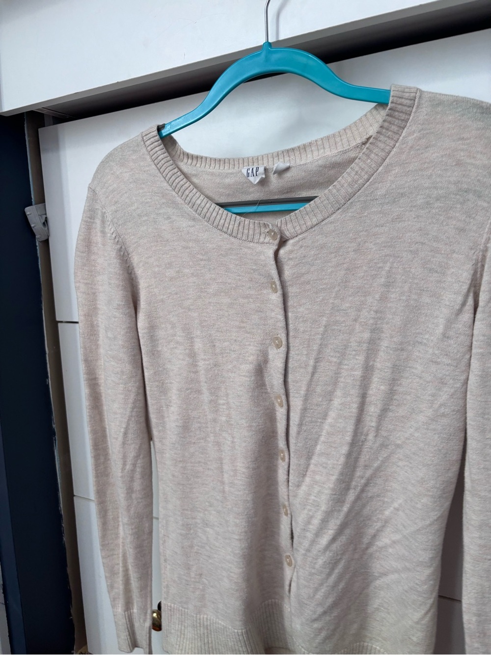 GAP Women's Button-Front Lightweight Cardigan - Light Beige